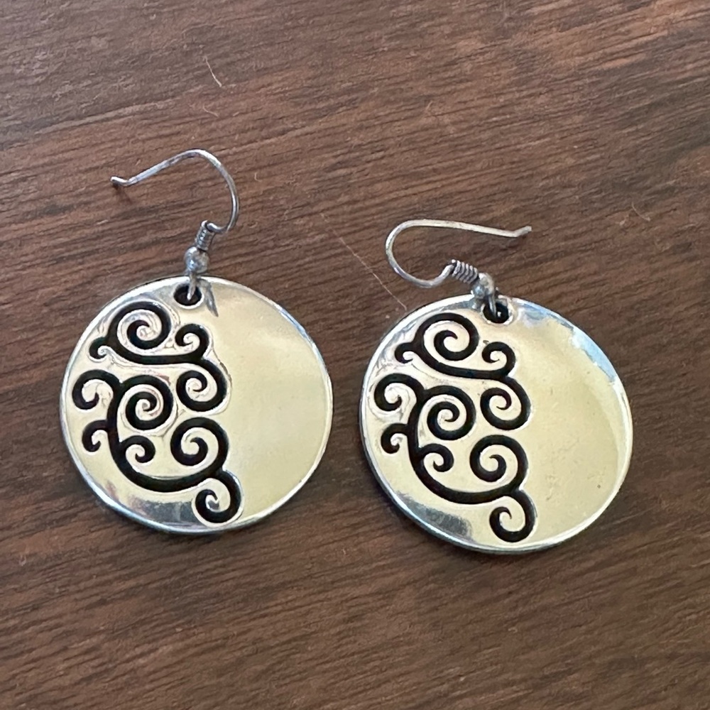 Brighton Elegant Silver Swirl Earrings - Picture 2 of 4